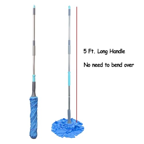 EaseYourDay Self-Wringing Twist Mops, Hands-Free Ratchet Wringing, Microfiber Mop with 1 Extra Refill - Image 2