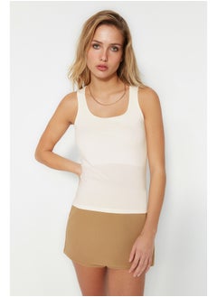 Ecru Square Neck Knitted Undershirt TWOSS23AL00037