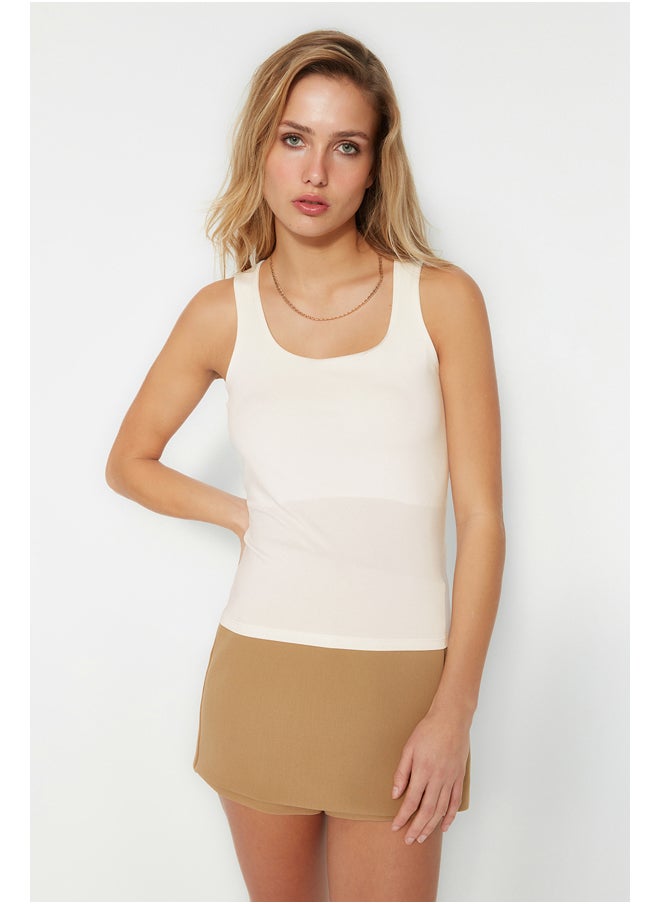trendyol - Ecru Square Neck Knitted Undershirt TWOSS23AL00037 - Image 1