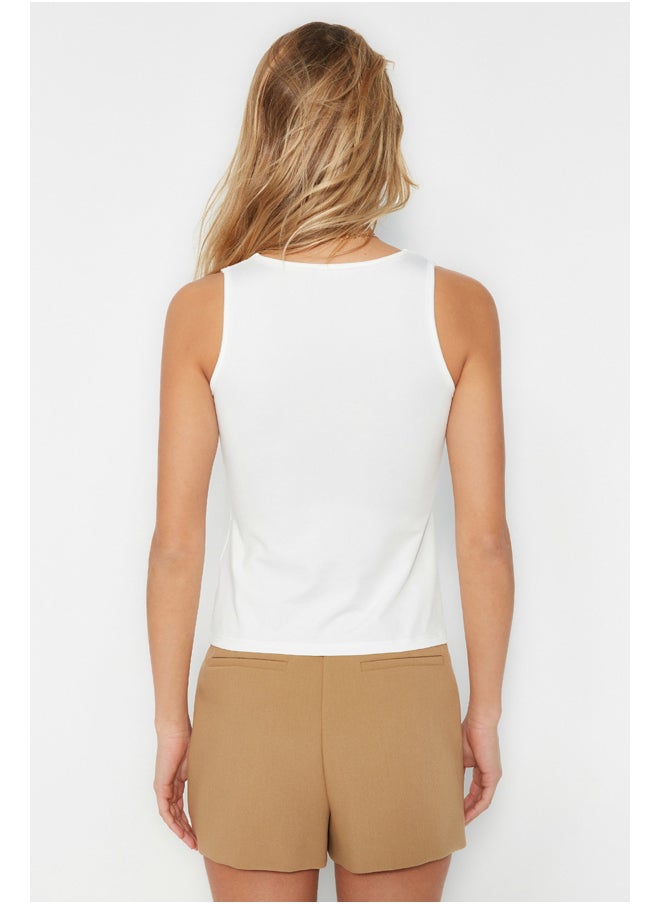 trendyol - Ecru Square Neck Knitted Undershirt TWOSS23AL00037 - Image 1