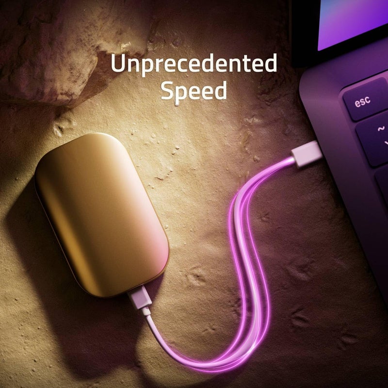 SK Hynix Beetle X31 1TB Portable SSD with DRAM, up to 1050MB/s, USB 3.2 Gen2, External Hard Drive Compatible with PC, Mac, Laptop, PS5 (Champagne Gold) - Image 4