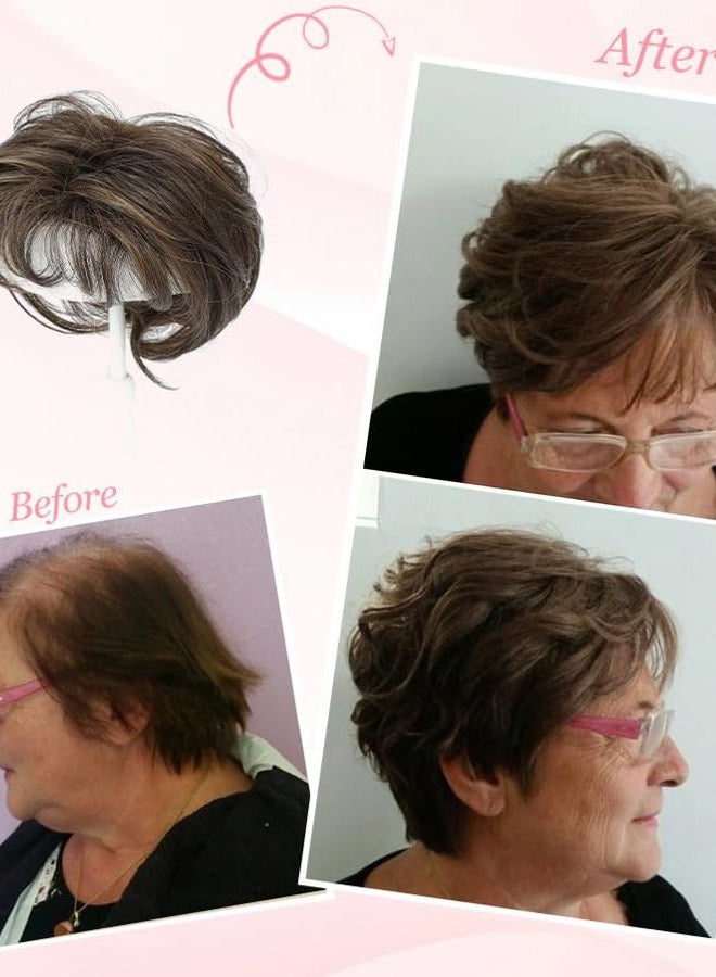 UDU Hair Topper Short Pixie Cut Toppers for Women with Thinning Hair Synthetic Wiglet Toppers Instant Volume & Fullness, Natural-Looking & Lightweight, Boosting Confidence - Image 4