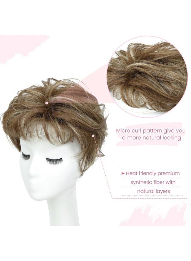 UDU Hair Topper Short Pixie Cut Toppers for Women with Thinning Hair Synthetic Wiglet Toppers Instant Volume & Fullness, Natural-Looking & Lightweight, Boosting Confidence - Image 2