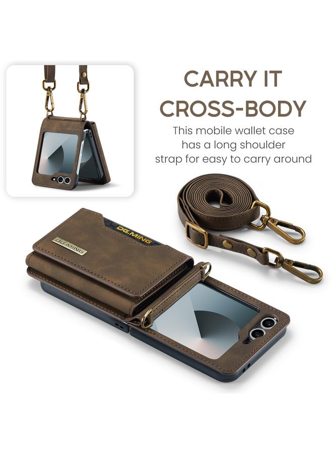 Dg Ming Case For Samsung Galaxy Z Flip6 M2 Series Card Bag Magnetic Leather Phone Case - Image 4