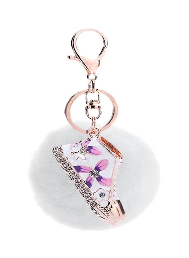 NIBEMINENT Rabbit Fur Ball Alloy Shoe Key Chain