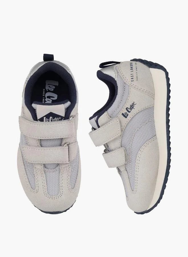 لي كوبر Boys Panelled Hook & Loop Ankle School Sneakers