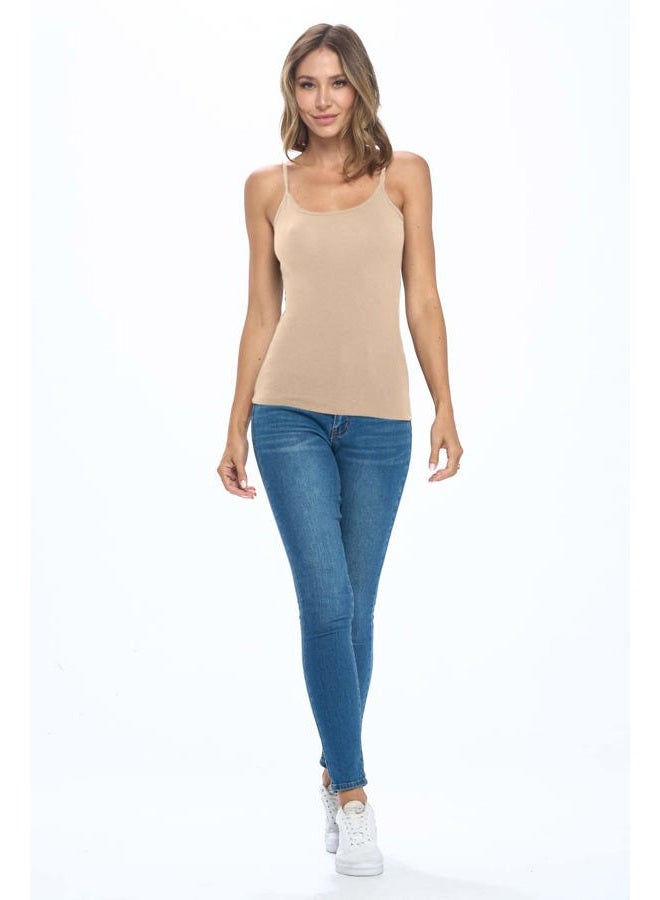 Natural Uniforms Women's Basic Camisole with Adjustable Spaghetti Strap Tank Top (Clay, Medium), Clay, M - Image 3