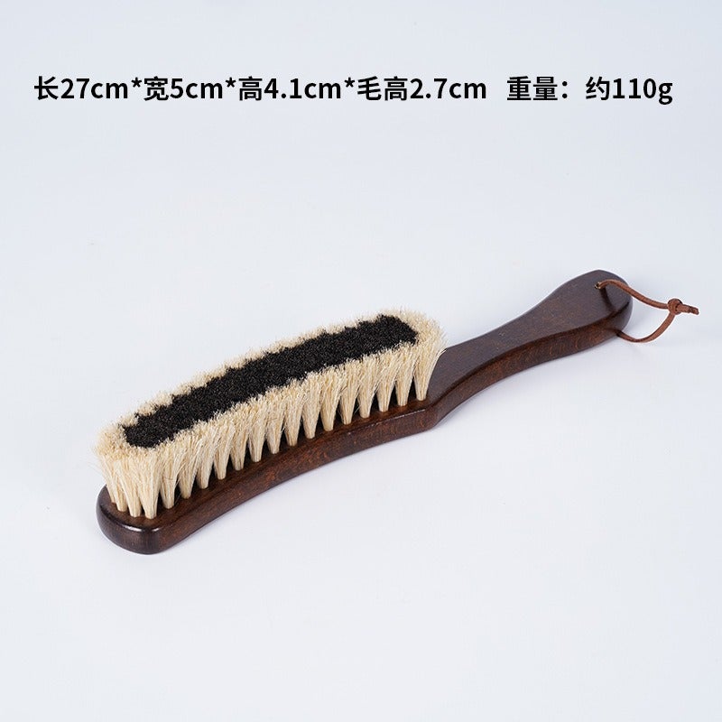 Premium Horsehair Shoe Brush – Soft Bristle Leather Care & Polishing Brush for Shoes, Boots, Bags and Leather Goods