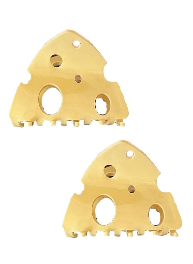 Tnyvm 2Pcs Yellow Hair Clip Headdress Fashion Hollow Shark Clip Cute Y2k Cheese Acetate Hair Claw Party, Clips and Barrettes - Image 1
