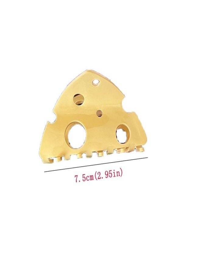 Tnyvm 2Pcs Yellow Hair Clip Headdress Fashion Hollow Shark Clip Cute Y2k Cheese Acetate Hair Claw Party, Clips and Barrettes - Image 2