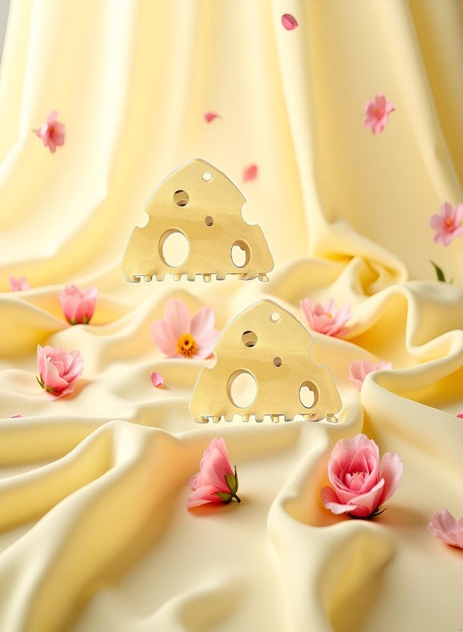 Tnyvm 2Pcs Yellow Hair Clip Headdress Fashion Hollow Shark Clip Cute Y2k Cheese Acetate Hair Claw Party, Clips and Barrettes - Image 4