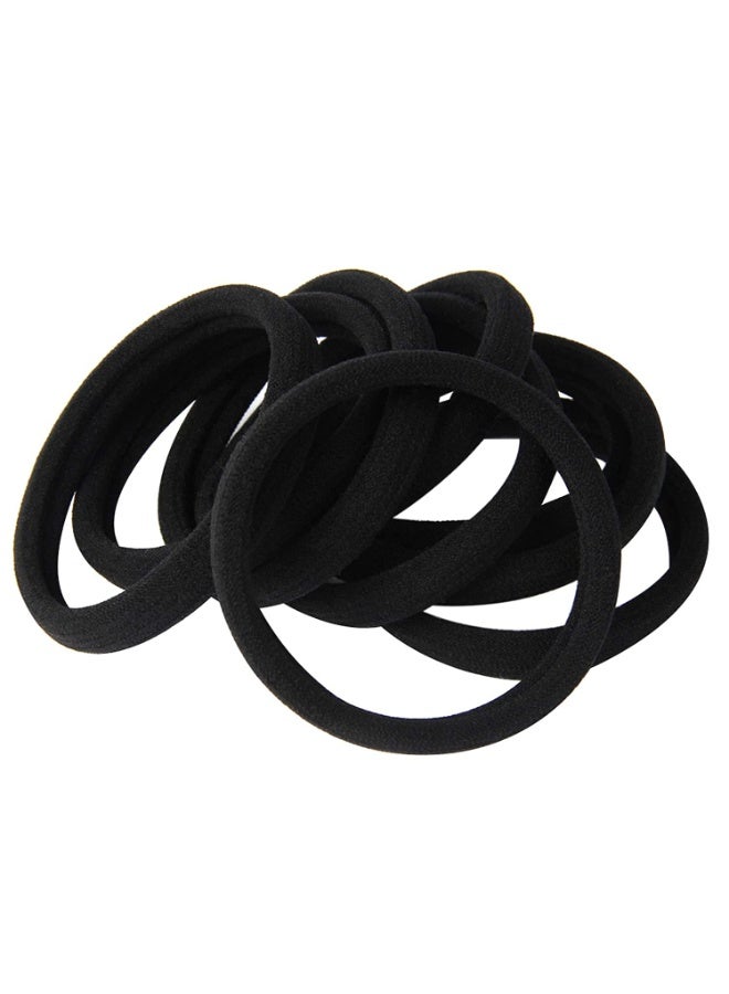 Sky Shine 20 PCS Large Size 2.4 Inch Black Hair Ties – Thick Seamless Hair Bands for Men & Women, Strong No Damage Ponytail Holders for Yoga, Gym, Office, School & Daily Use - Image 4