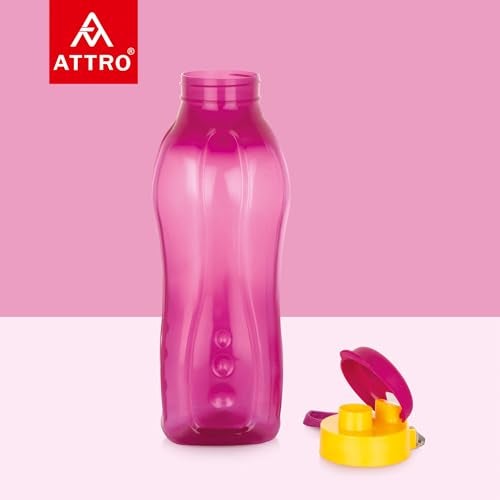ATTRO Drinkware Gym 1.5-Liter BPA-Free Water Bottle with Leak-Proof Flip-Top Cap, Nylon Strap and Stylish Dark Pink Color for Daily Hydration - Image 4