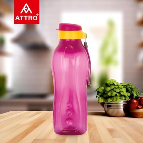 ATTRO Drinkware Gym 1.5-Liter BPA-Free Water Bottle with Leak-Proof Flip-Top Cap, Nylon Strap and Stylish Dark Pink Color for Daily Hydration - Image 2