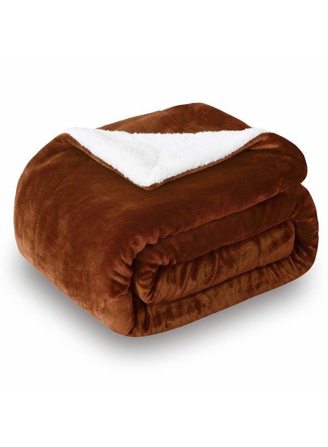 SOCHOW Sherpa Fleece Throw Blanket, Double-Sided Super Soft Luxurious Plush Blanket Throw Size, Caramel, 50"x60" - Image 1