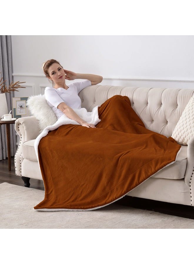 SOCHOW Sherpa Fleece Throw Blanket, Double-Sided Super Soft Luxurious Plush Blanket Throw Size, Caramel, 50"x60" - Image 3