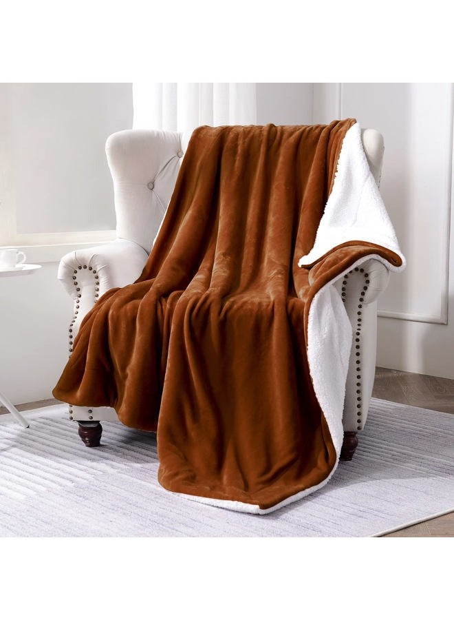 SOCHOW Sherpa Fleece Throw Blanket, Double-Sided Super Soft Luxurious Plush Blanket Throw Size, Caramel, 50"x60" - Image 2