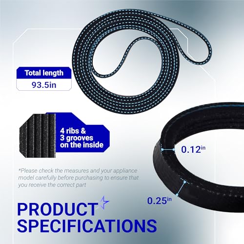 BlueStars Ultra Durable 661570 3387610 Dryer Drum Belt - Compatible with Whirlpool Kenmore - Replaces AP5983729 661570V 3389728 3393999 PS11722115 WED94HEXW0 WED94HEXW1 - Image 4