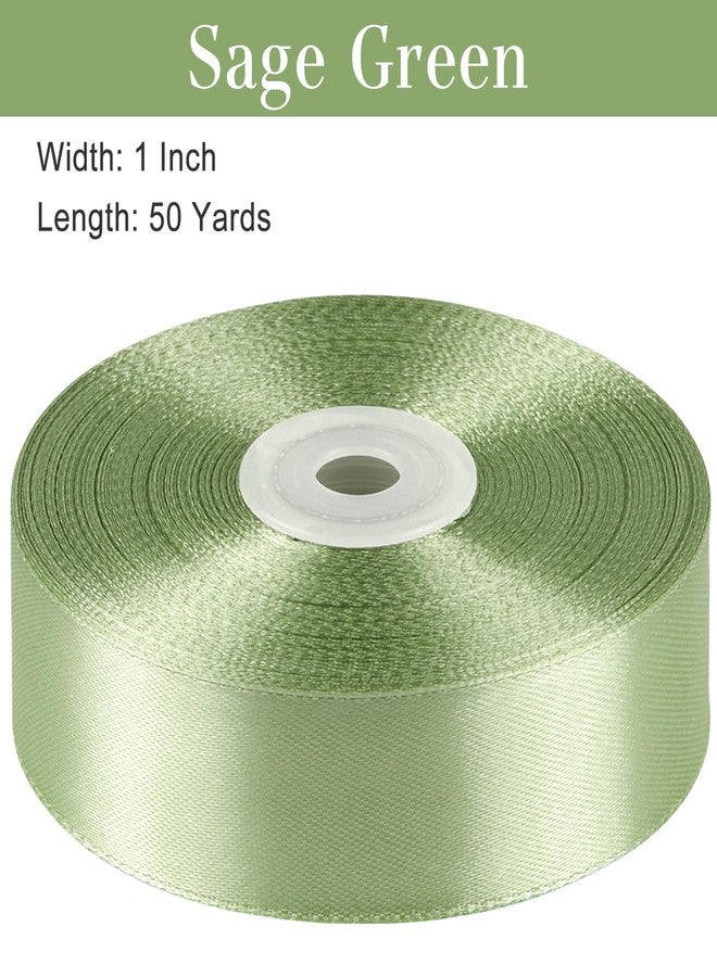 CLUEWR Sage Green Satin Ribbon, 1 Inch, 50 Yards - Image 2