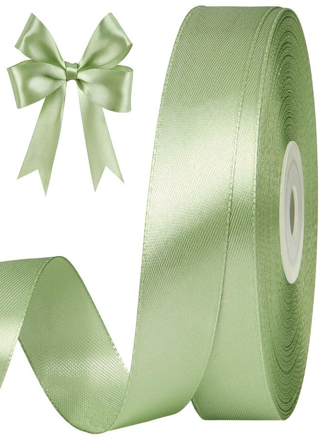 CLUEWR Sage Green Satin Ribbon, 1 Inch, 50 Yards - Image 1