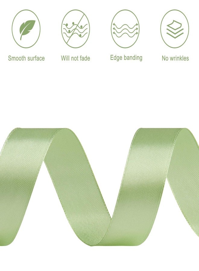 CLUEWR Sage Green Satin Ribbon, 1 Inch, 50 Yards - Image 3
