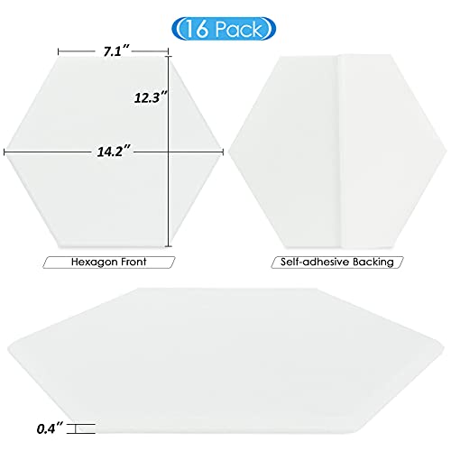 BXI Sound Absorber - 16 Pack Self-adhesive 14.2 X 12.3 X 0.4 Inches Acoustic Absorption Panels, Hexagon Sound Absorbing Panels for Wall and Ceiling Acoustic Treatment - Image 2