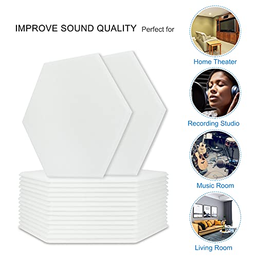 BXI Sound Absorber - 16 Pack Self-adhesive 14.2 X 12.3 X 0.4 Inches Acoustic Absorption Panels, Hexagon Sound Absorbing Panels for Wall and Ceiling Acoustic Treatment - Image 4