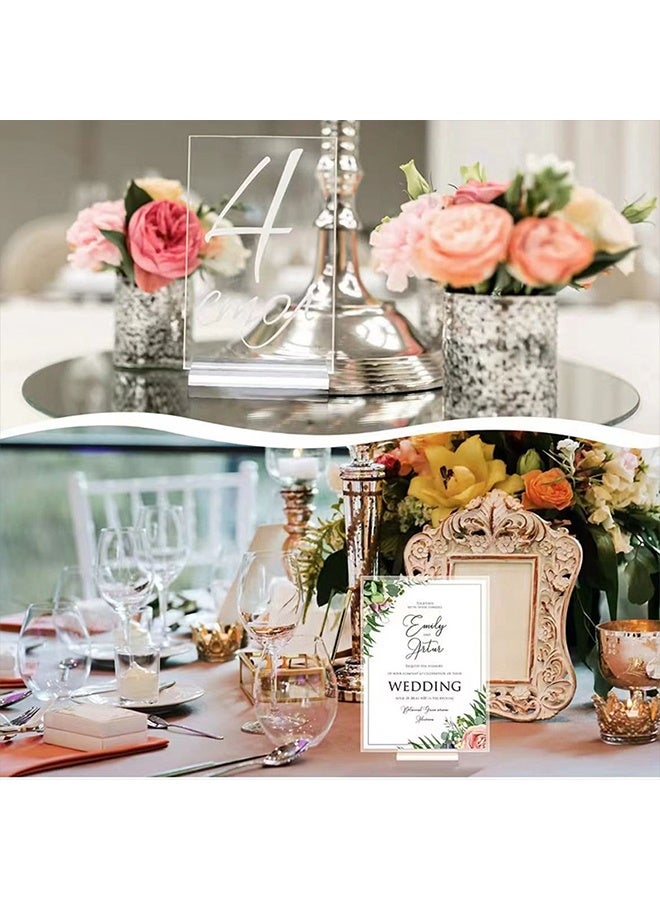 16 Pieces Acrylic Stands Clear Place Card Holders 1.6 Inch Acrylic Table Sign Holder Table Number Stands Name Card Display Stand for Table Weddings Events Office Meeting - Image 4