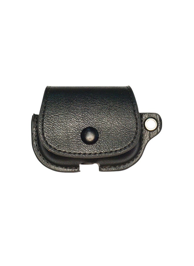 Generic - For AirPods Pro/pro2/2 Generation/3 Generation Bluetooth Solid Color Leather Wireless Bluetooth Protective Cover-Color:Black-Applicable Model:Airpods 3 Generation - Image 1