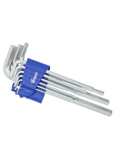9 Piece Long Chrome Vanadium Hex Key Allen Wrench Set 1.5 10Mm Portable Hex Key Set For Basic Home Repair And General Applications Vt2162