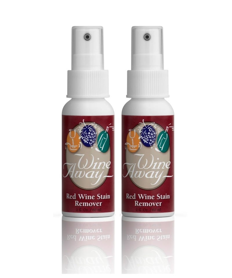 Wine Away Red Wine Stain Remover - Removes Wine Stains from Fabric and Carpet - Travel-friendly size - On the Go Stain Remover - Fresh Citrus Scent - 2-OZ.  Set of 2 - Image 1
