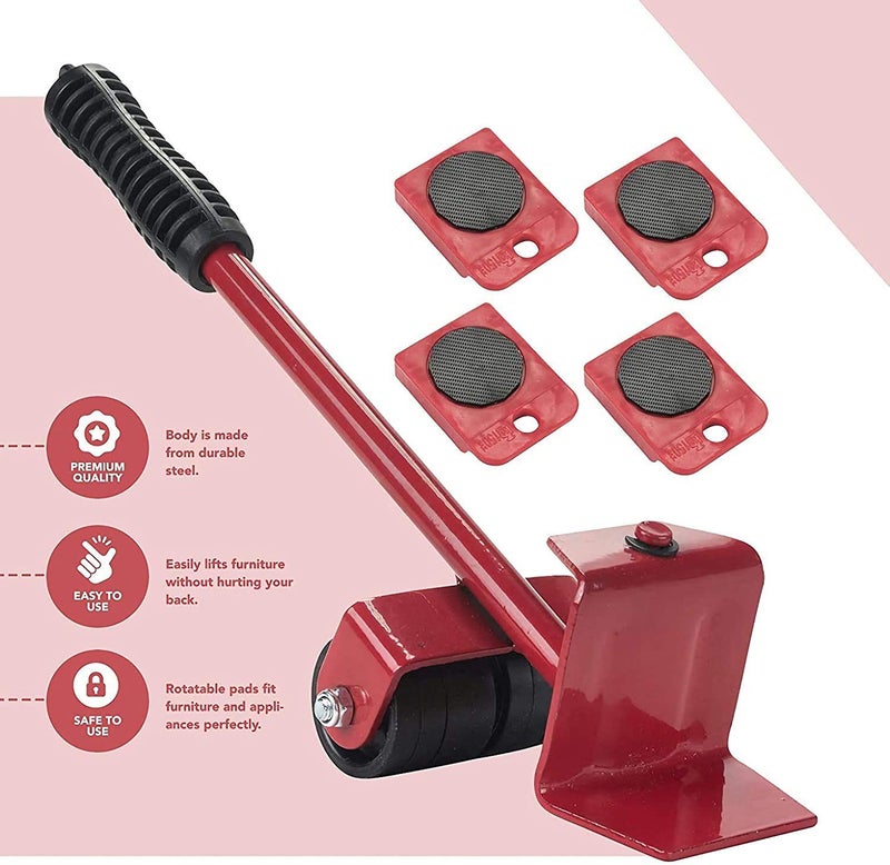 RIGJAK Furniture Lifter Mover Tool Set with Furniture Lifting ToolFurniture Mover Lifter Heavy Load Moving Wheels for Furniture Household Furniture Lifter and Rollers Set for Home Appliance - Image 5