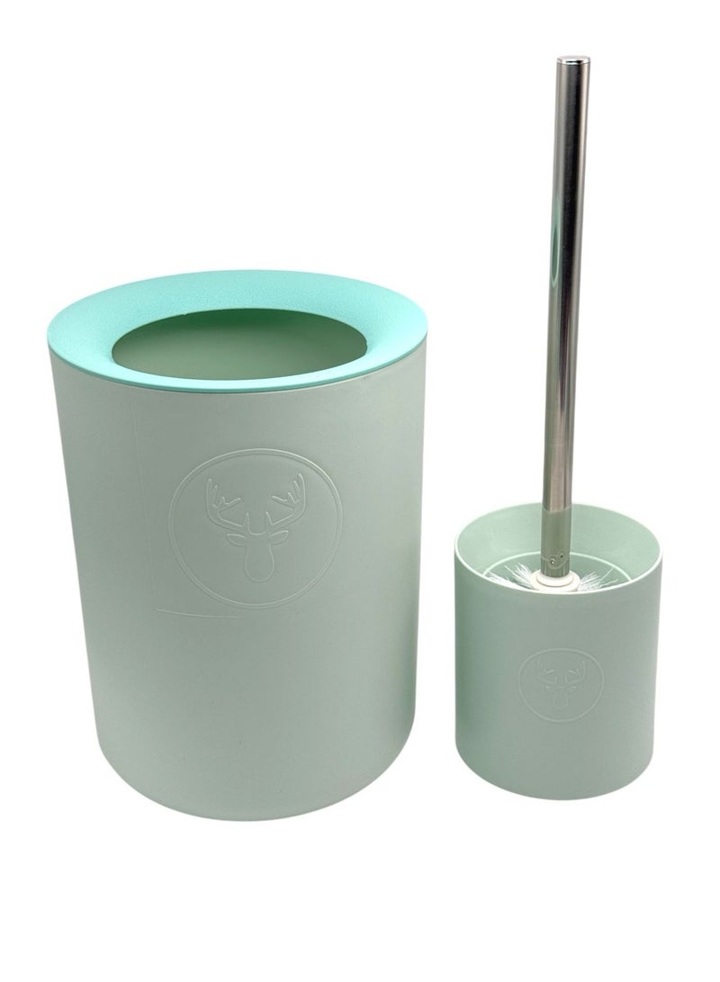 كيوشوب مجموعة اكسسوارات حمام كيوشوب®️ من الخيزران مكونة من 6 قطع، مجموعة اكسسوارات حمام عصرية فاخرة، اكسسوارات مرحاض مع سلة مهملات وكوب حامل فرشاة اسنان وحامل صحن صابون،و موزع الصابون - Image 3