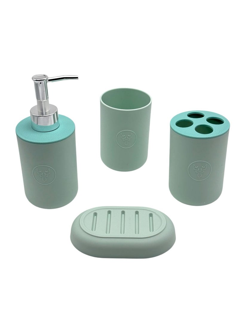 كيوشوب مجموعة اكسسوارات حمام كيوشوب®️ من الخيزران مكونة من 6 قطع، مجموعة اكسسوارات حمام عصرية فاخرة، اكسسوارات مرحاض مع سلة مهملات وكوب حامل فرشاة اسنان وحامل صحن صابون،و موزع الصابون - Image 4