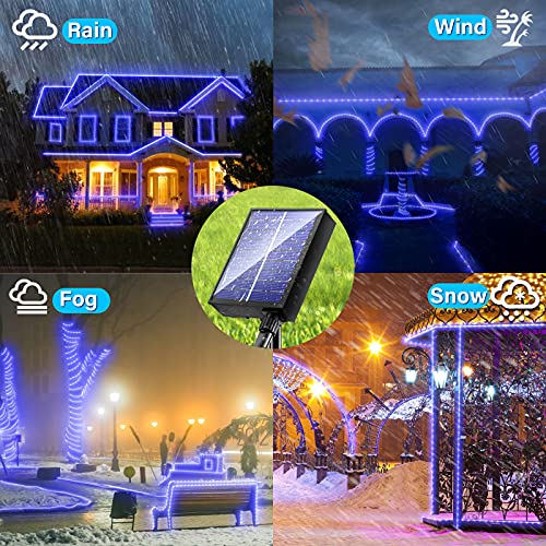KerKoor Solar Rope Lights Outdoor Waterproof LED - 200 LED Solar Rope String Lights, 72FT 8 Modes with Remote Flexible Solar Tube String Lights for Garden Patio Fence Balcony Pool Trampoline Party - Image 4