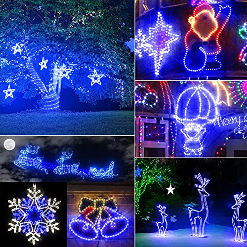 KerKoor Solar Rope Lights Outdoor Waterproof LED - 200 LED Solar Rope String Lights, 72FT 8 Modes with Remote Flexible Solar Tube String Lights for Garden Patio Fence Balcony Pool Trampoline Party - Image 5