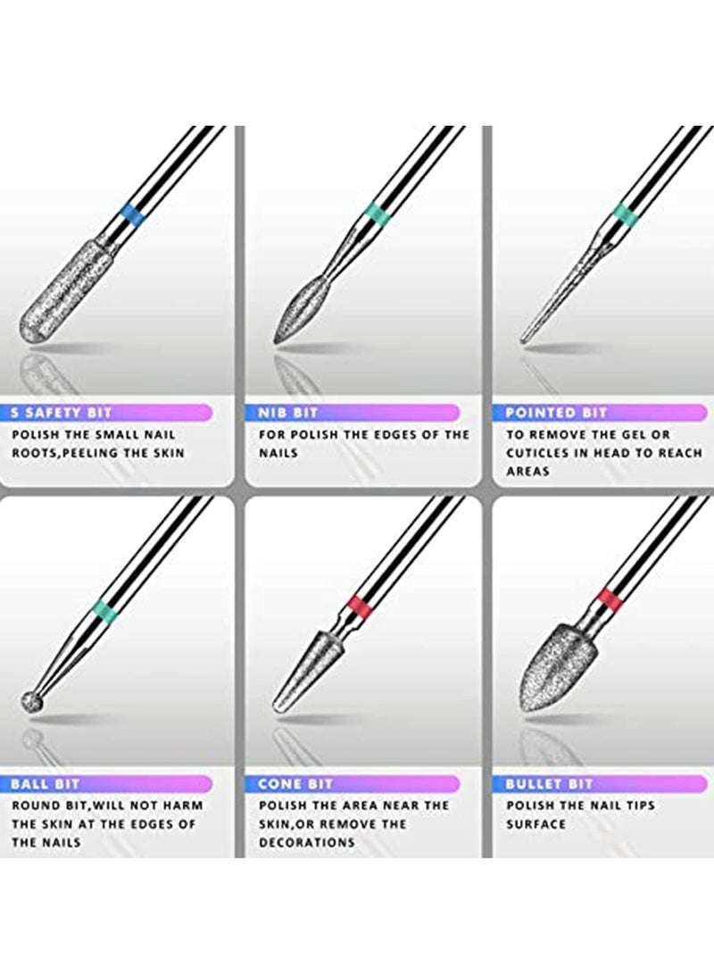 Excefore Nail Drill Bits Set - Nail Bits for Nail Drill, Efile Nail Drill Bits for Acrylic Nails 10Pcs 3/32 inch Nail Bits for Gel Nails Cuticle Tools  - Image 3