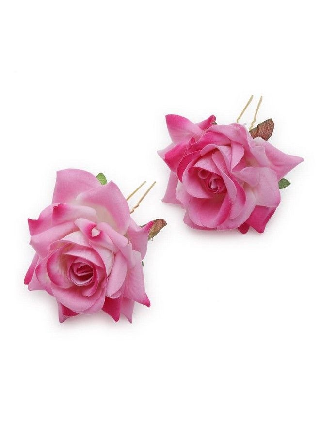 Vogue Hair Accessories - Light Weight Rose Flower Bun Maker Juda Pins (Light Pink2) - Image 1