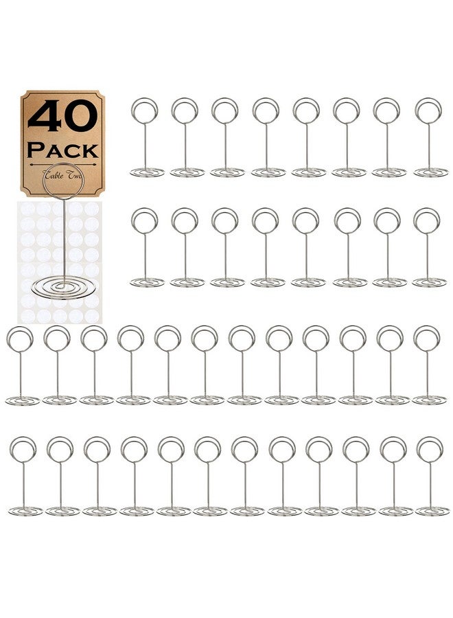 cyrico cyrico 40 Pcs Table Number Place Card Holder, 3.3 Inch Picture Holders for Tables Name Cards Photo Menu Memo Clips Sign, Ideal Table Number Stands for Wedding, Birthday Anniversary Party, Restaurant  - Image 1