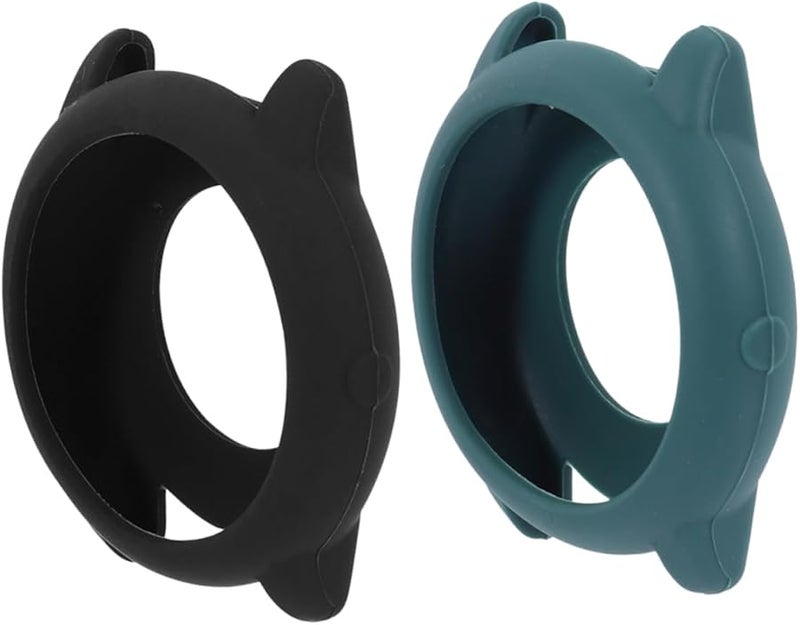 Artibetter 2pcs Silicone Protective Case for Xiaomi Watch Lightweight Design Dark Green Black - Image 1