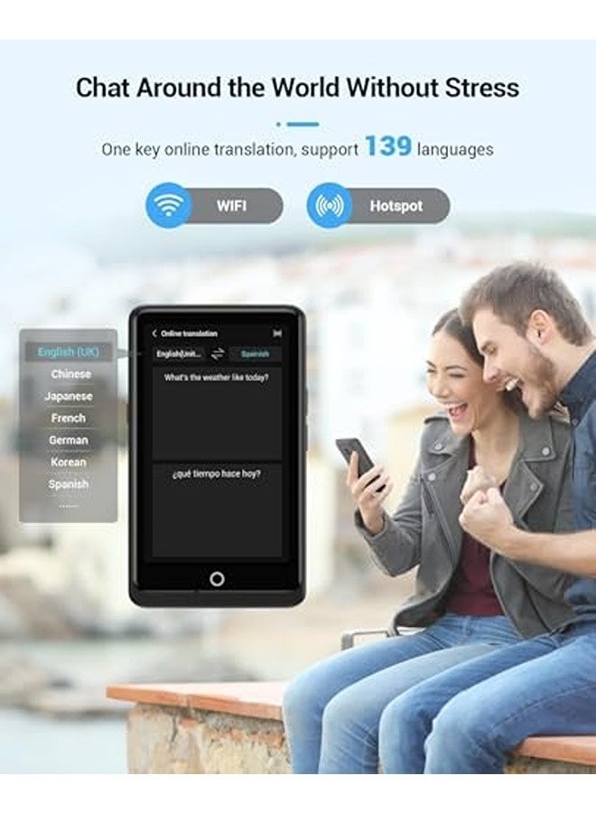 سكاي تاتش جهاز ترجمة لغات – يدعم 139 لغة و8 أوضاع ترجمة، شاشة لمس IPS مقاس 4.1 بوصة، يدعم الترجمة بدون إنترنت لـ17 لغة، مزود بسعة تخزين 16 جيجابايت ومعالج مطور – مثالي للسفر والأعمال. - Image 4