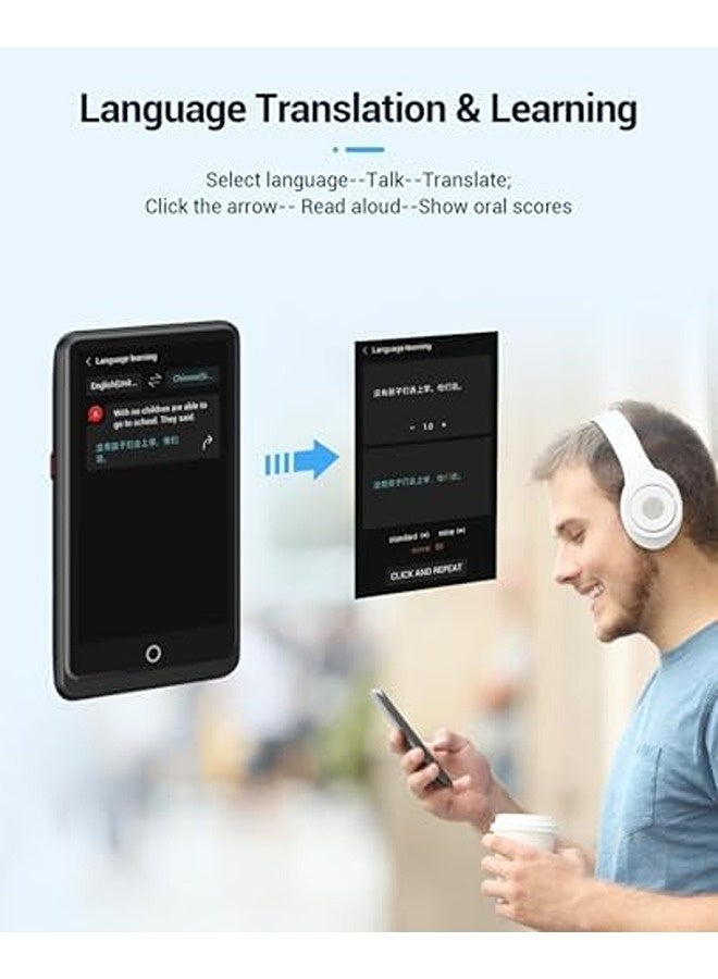 سكاي تاتش جهاز ترجمة لغات – يدعم 139 لغة و8 أوضاع ترجمة، شاشة لمس IPS مقاس 4.1 بوصة، يدعم الترجمة بدون إنترنت لـ17 لغة، مزود بسعة تخزين 16 جيجابايت ومعالج مطور – مثالي للسفر والأعمال. - Image 3