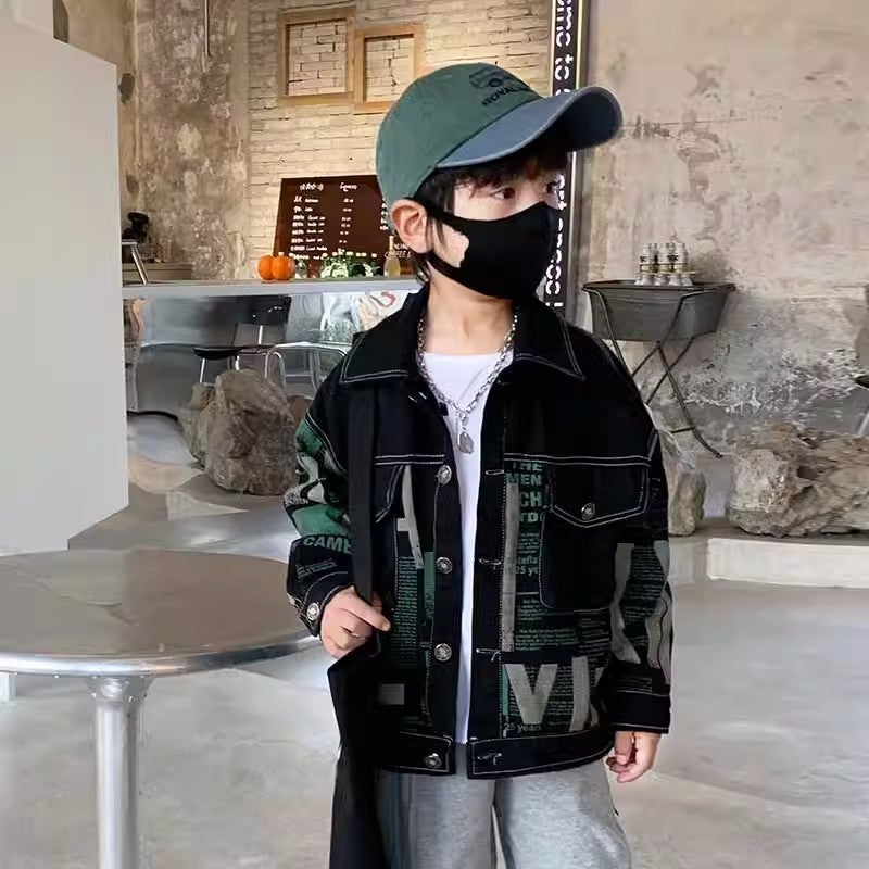 Boys' Shirt Jacket Thin Stylish Striped Shirt Children'S Handsome Shirt For Older Kids Denim Base Shirt - Image 1