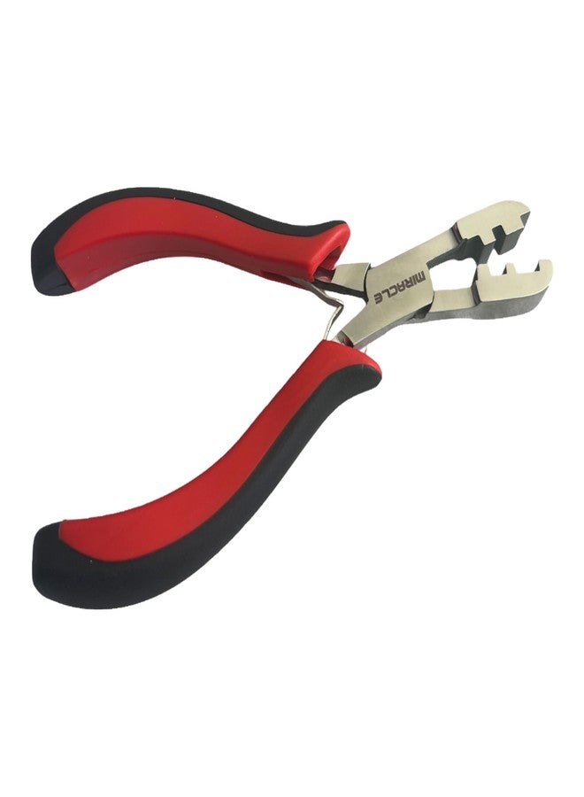 Miracle Hair Extension Bead Remover Pliers Pink Stainless Steel Professional Curved Jaw Tool for Microlink and Micro Ring Beads Easy Access Safe Near Scalp Removal By MIRACLE - Image 1