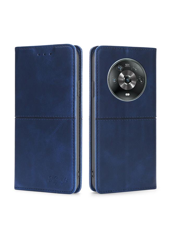 اس-توب جراب لهاتف Honor Magic4 مصنوع من الجلد بتصميم جلد البقر مع مغناطيس أفقي قابل للطي - Image 1