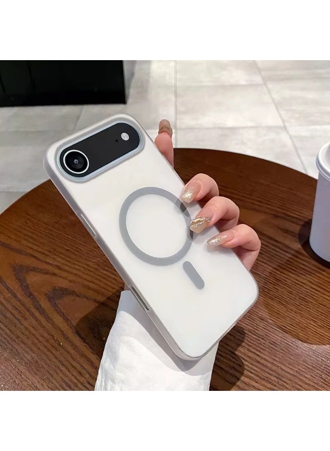 جراب ماجسيف الفاخر غير اللامع لهاتف آيفون 17 إير، غطاء مغناطيسي رفيع مقاوم للصدمات | تيتانيوم طبيعي