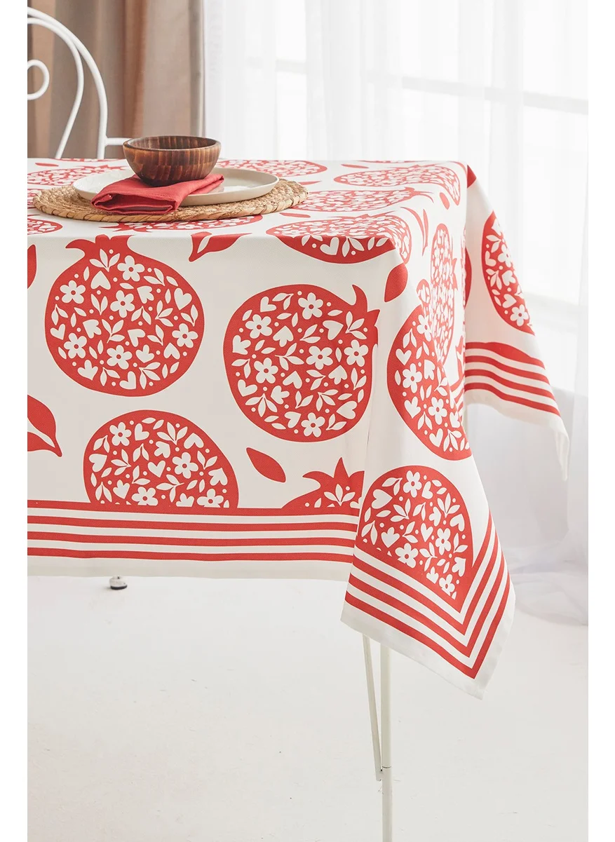Ays Home Red Pomegranate Pattern Dining Table Cloth