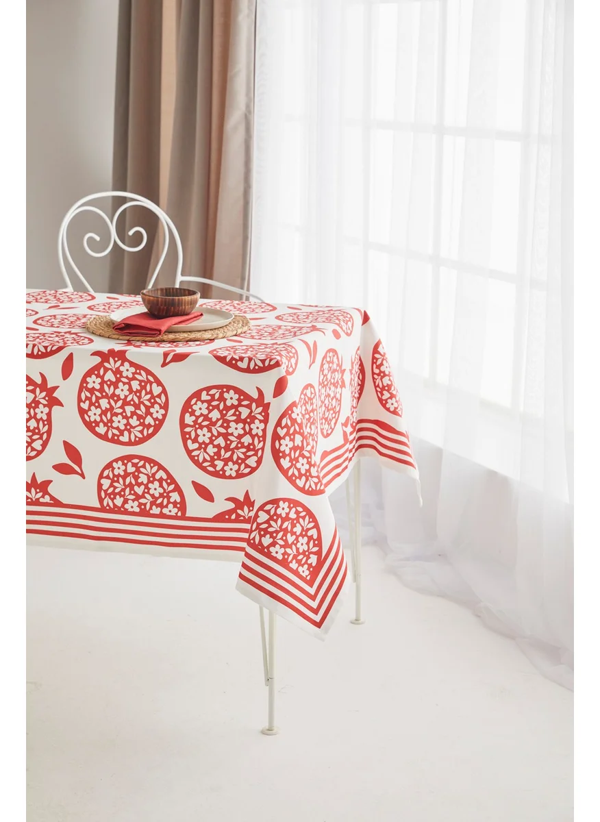 Ays Home Red Pomegranate Pattern Dining Table Cloth