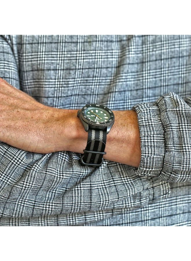 Da Luca Ballistic Nylon Military 1 Piece Watch Strap (PVD Buckle) 18mm 20mm 22mm 24mm 26mm, Bond, 20mm, Military - Image 2