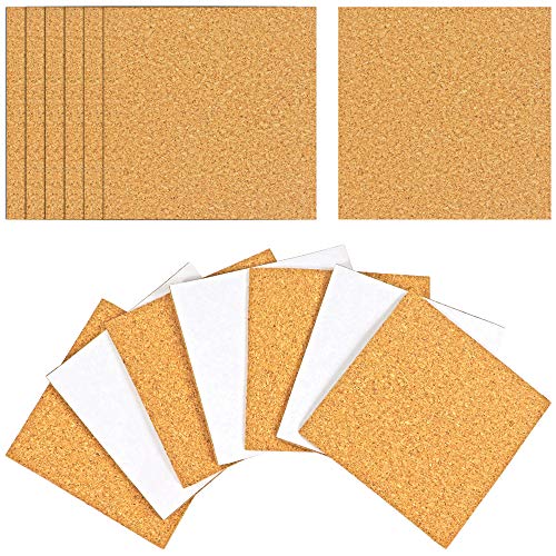Millennial Essentials 100 Pack Self-Adhesive Cork Squares 4 x 4 Inches Cork Tiles Backing Sheets for Coasters and DIY Crafts - Image 1